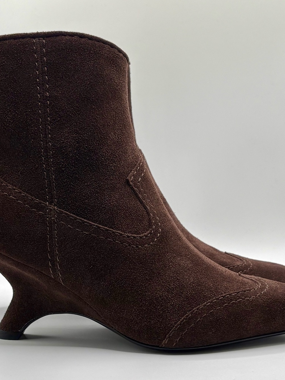 Simkhai Shadow Western Suede Ankle Boots Cacao 6 - Picture 2 of 10